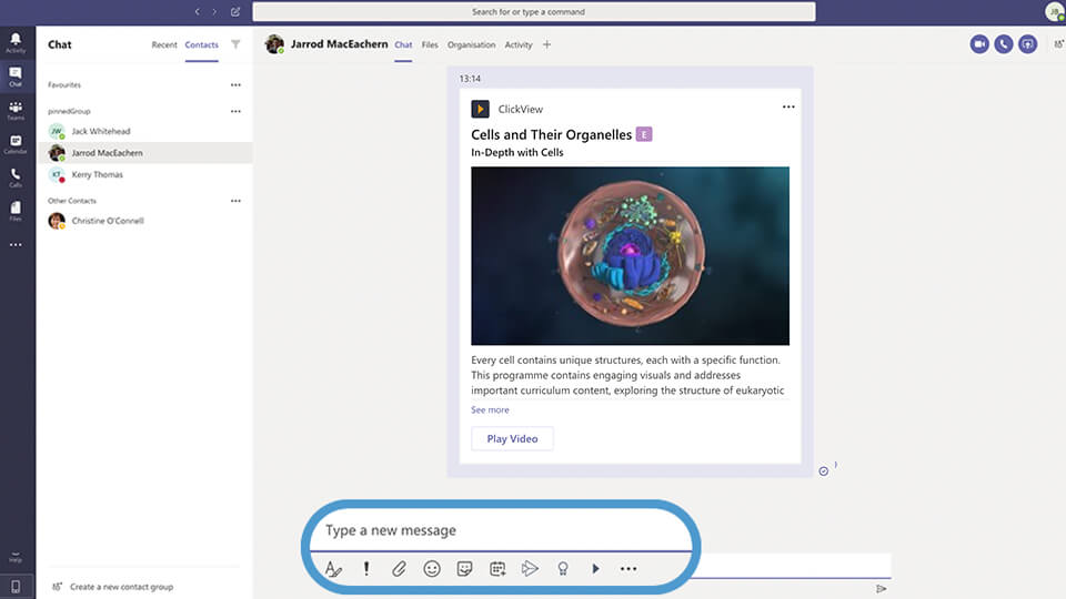 ClickView Microsoft Teams integration how to share videos with students
