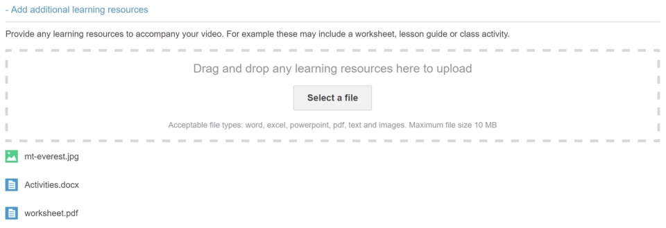 Add Your Own Additional Learning Resources