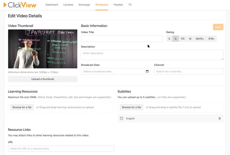 ClickView edit video metadata