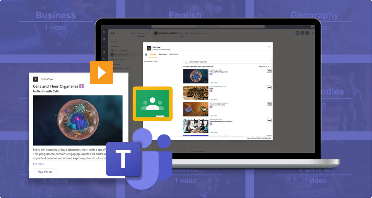 ClickView Peak bodies integrations screen image