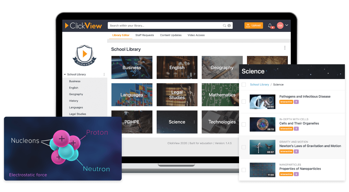 ClickView Peak bodies library editor screen image