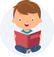 Boy reading a book