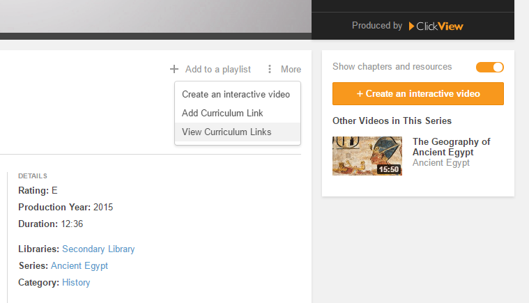 Video Curriculum Links